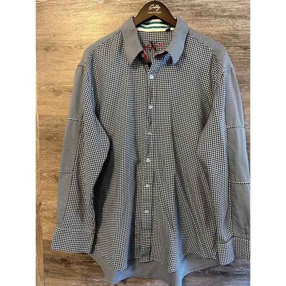 Robert Graham Button Down Shirt Checkers sz 3XL Stripped Men Collared cuff Tall - Picture 1 of 16